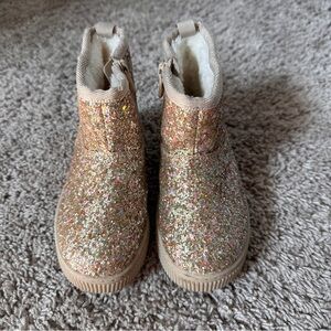 Cat & Jack Gold Sparkly Toddler Boots